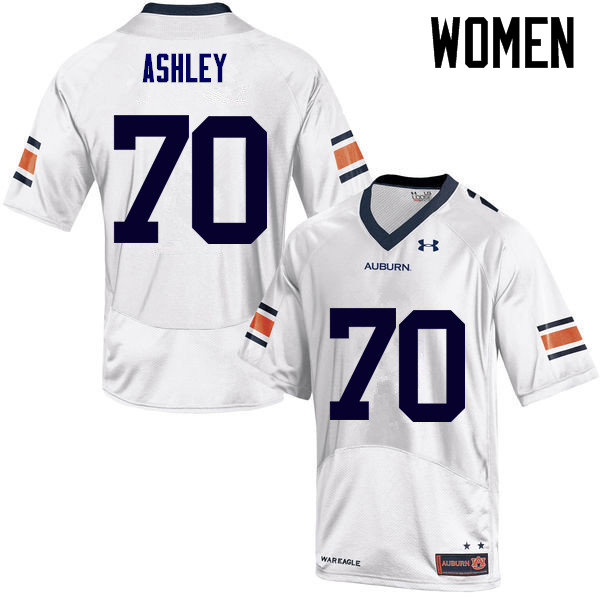 Women Auburn Tigers #70 Calvin Ashley College Football Jerseys Sale-White - Click Image to Close